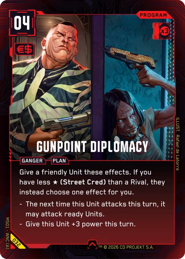 Gunpoint Diplomacy 032 Cyberpunk TCG card