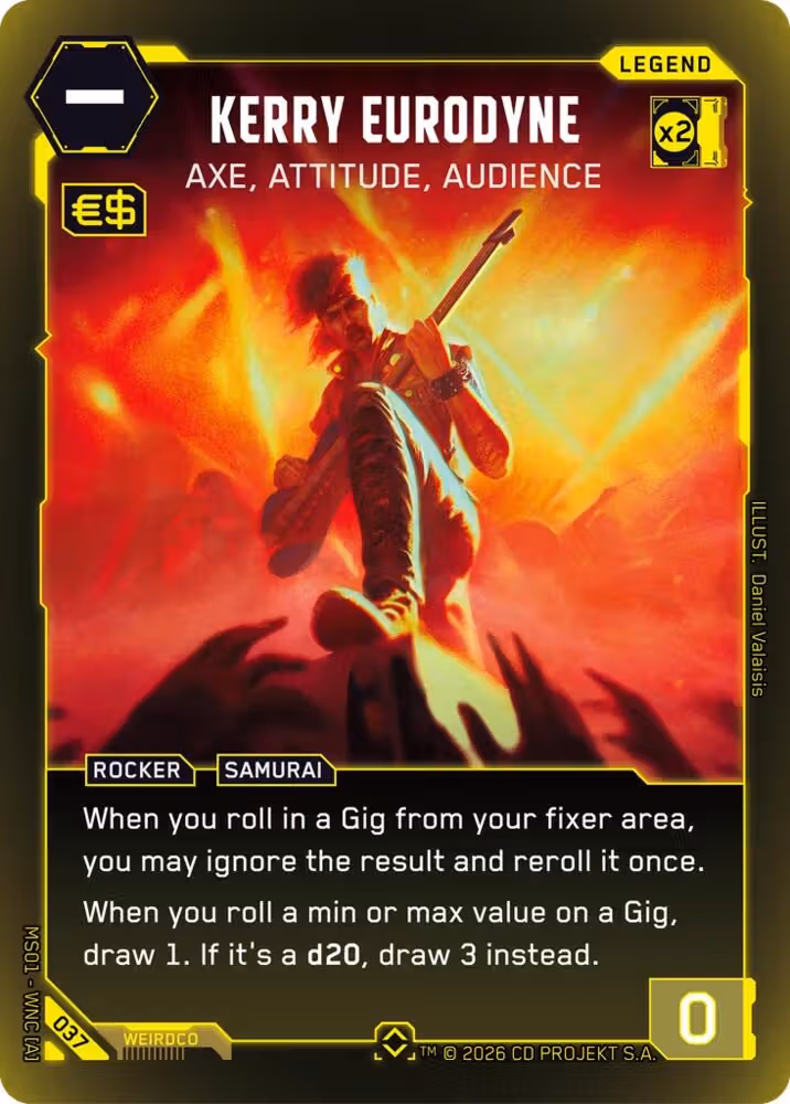 Kerry Eurodyne - Axe, Attitude, Audience 037 Cyberpunk TCG card