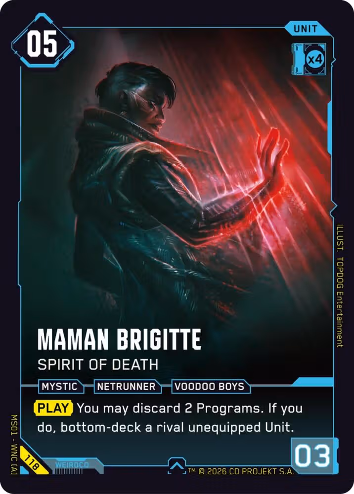 Maman Brigitte - Spirit of Death 118 Cyberpunk TCG card