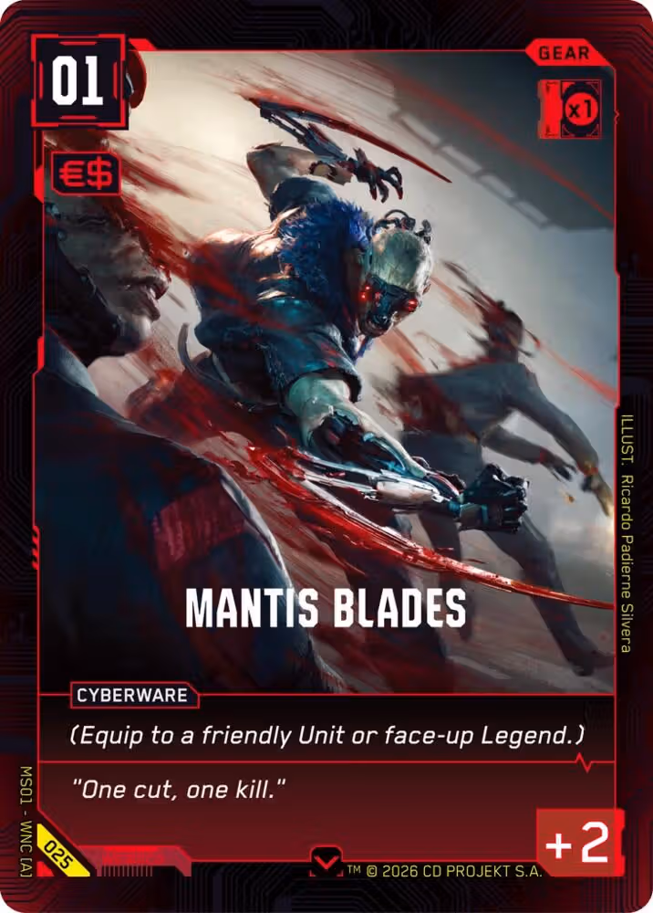 Mantis Blades 025 Cyberpunk TCG card