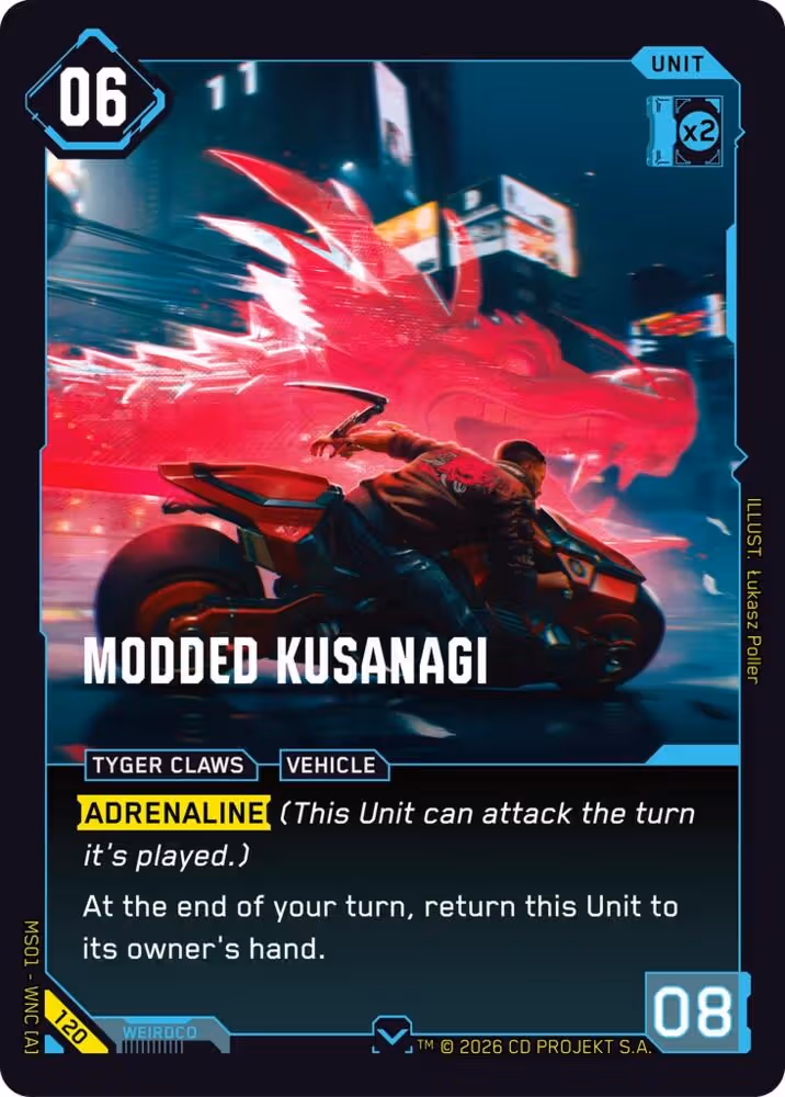 Modded Kusanagi 120 Cyberpunk TCG card
