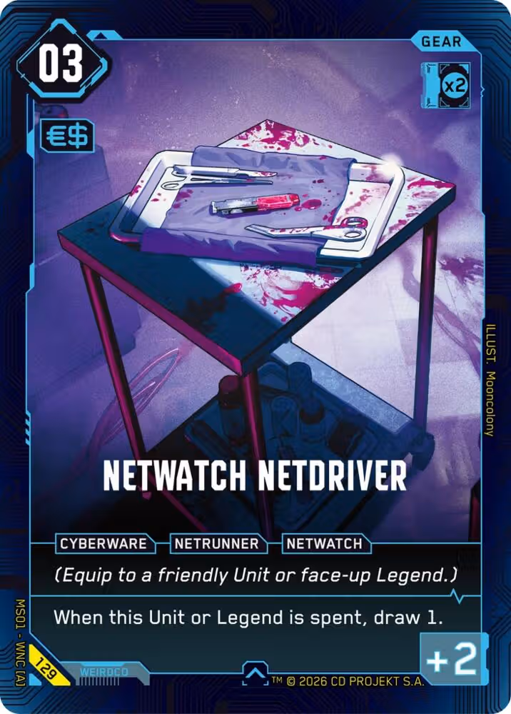 NetWatch Netdriver 129 Cyberpunk TCG card
