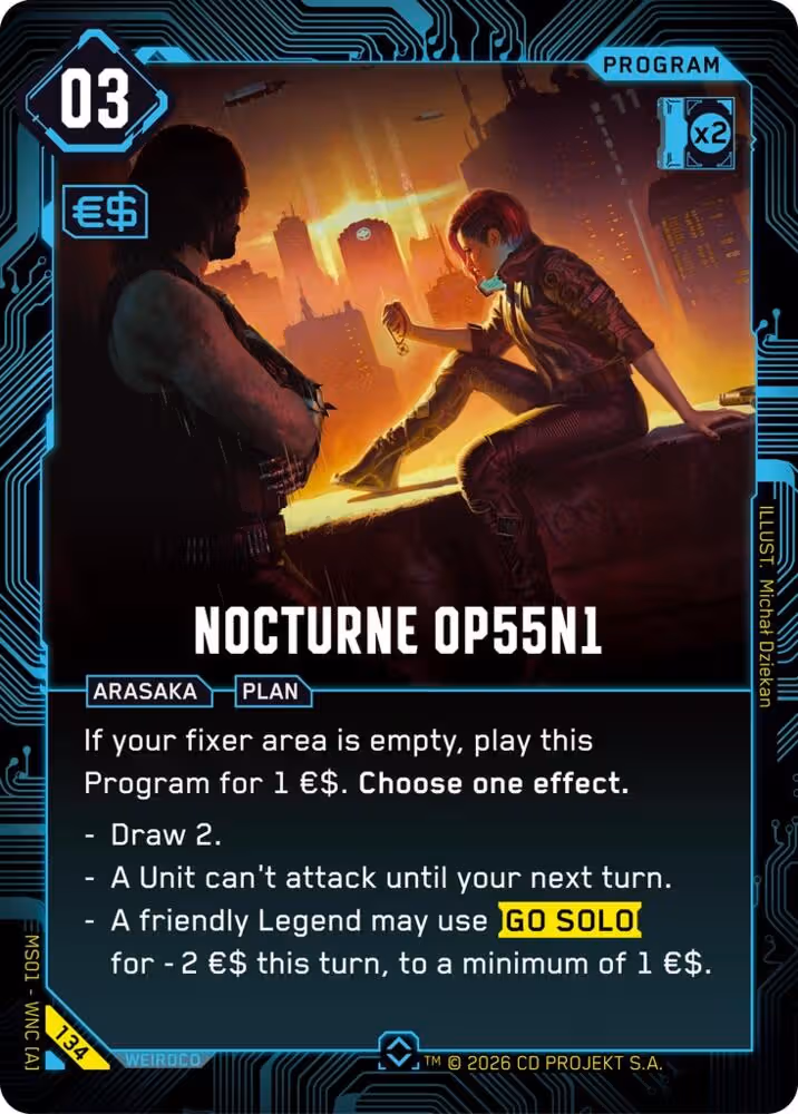 Nocturne OP55 N1 134 Cyberpunk TCG card