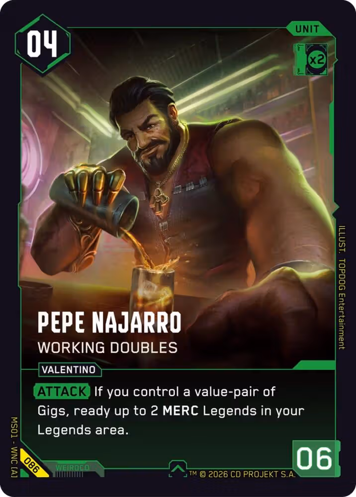 Pepe Najarro - Working Doubles 086 Cyberpunk TCG card