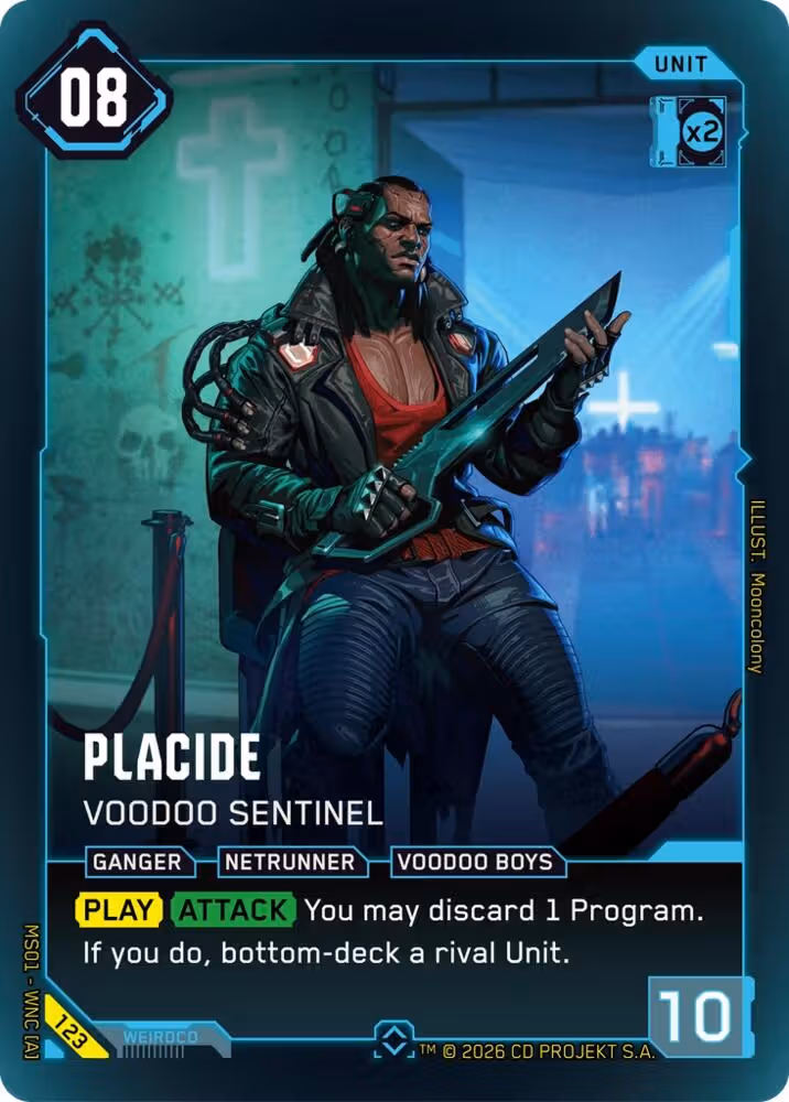 Placide - Voodoo Sentinel 123 Cyberpunk TCG card