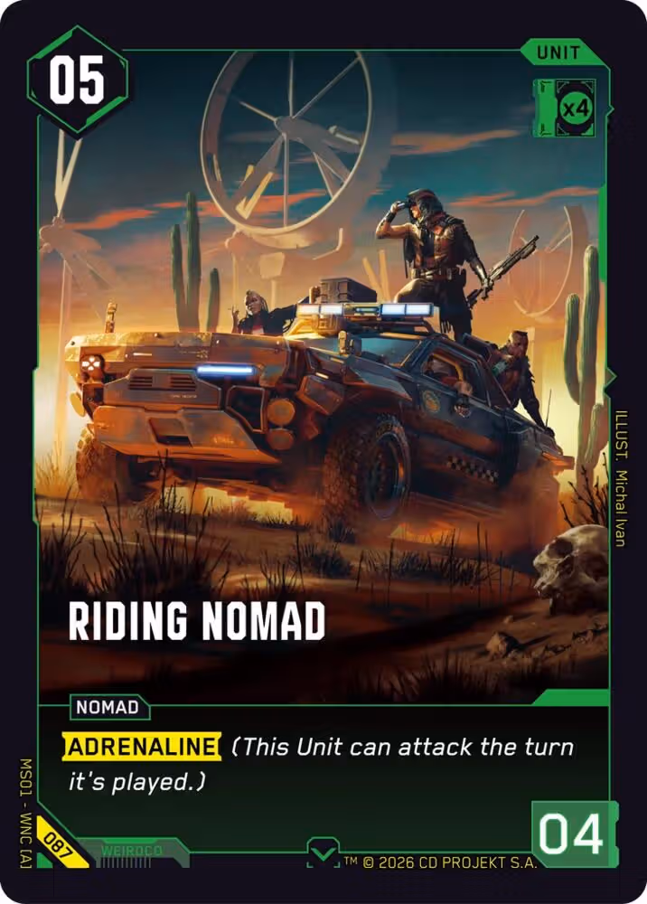 Riding Nomad 087 Cyberpunk TCG card