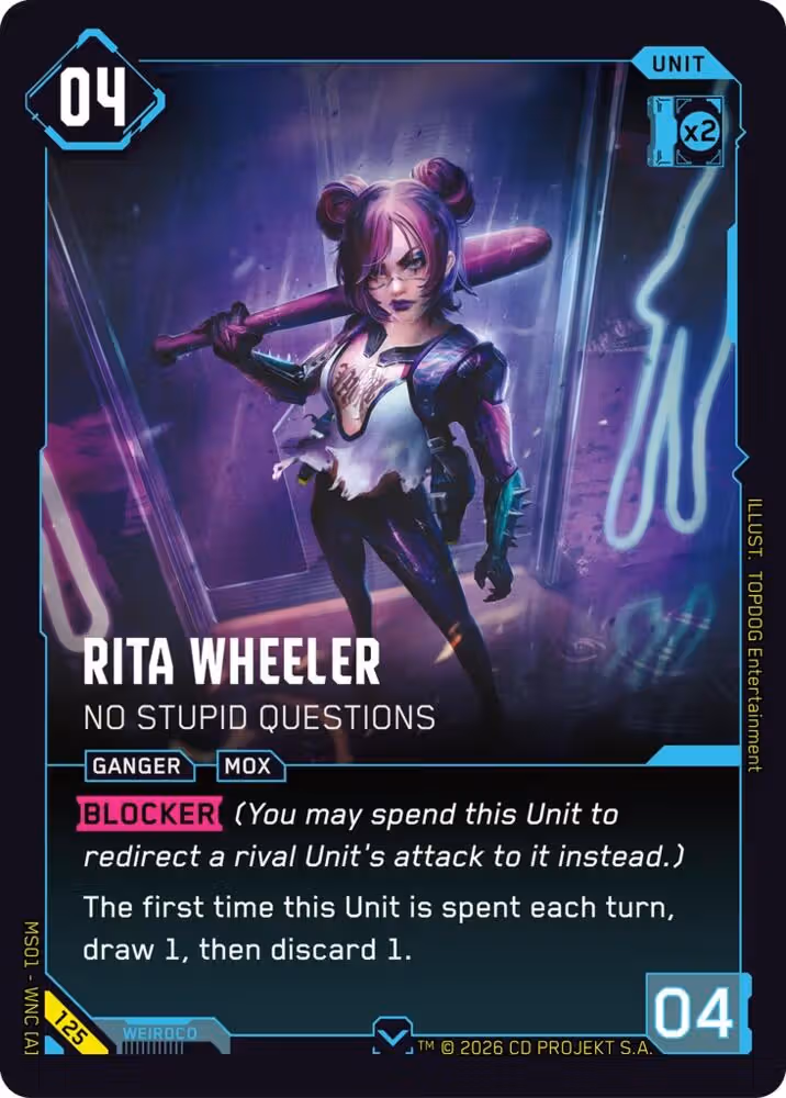 Rita Wheeler - No Stupid Questions 125 Cyberpunk TCG card