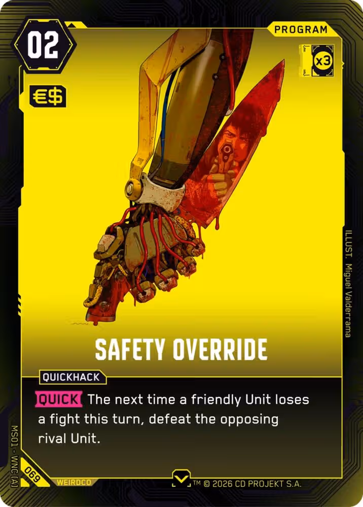 Safety Override 069 Cyberpunk TCG card