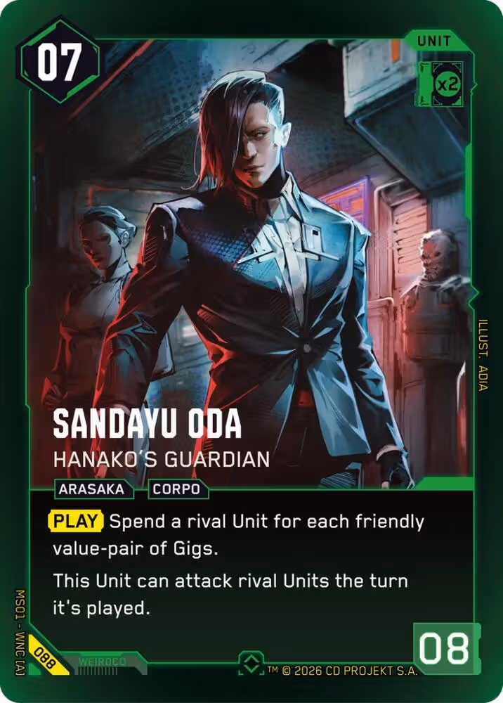 Sandayu Oda - Hanako's Guardian 088 Cyberpunk TCG card