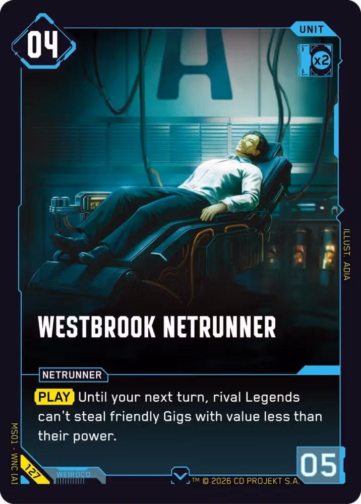 Westbrook Netrunner 127 Cyberpunk TCG card