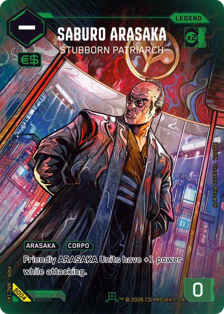 Saburo Arasaka - Stubborn Patriarch B004 Cyberpunk TCG card