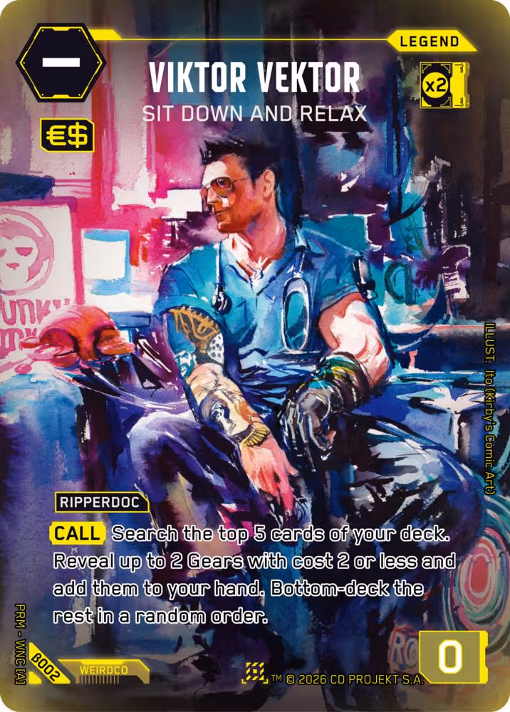 Viktor Vektor - Sit Down and Relax B002 Cyberpunk TCG card