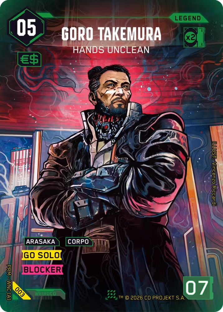 Goro Takemura - Hands Unclean 003 Cyberpunk TCG card