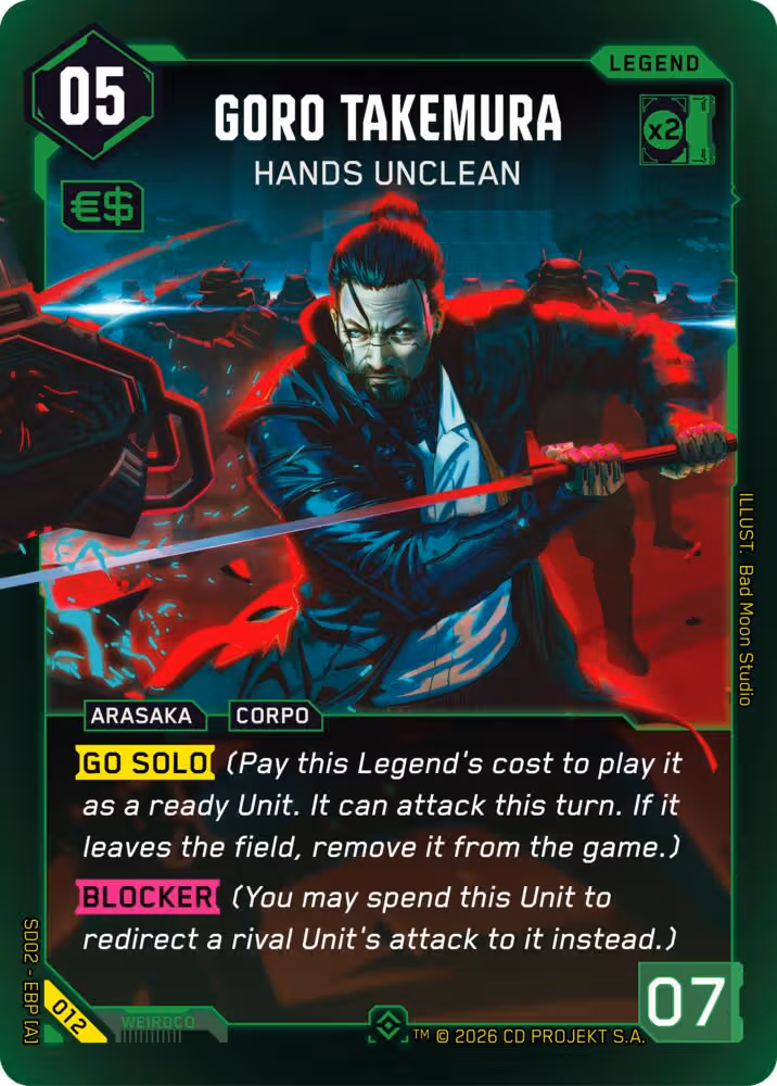 Goro Takemura - Hands Unclean 012 Cyberpunk TCG card