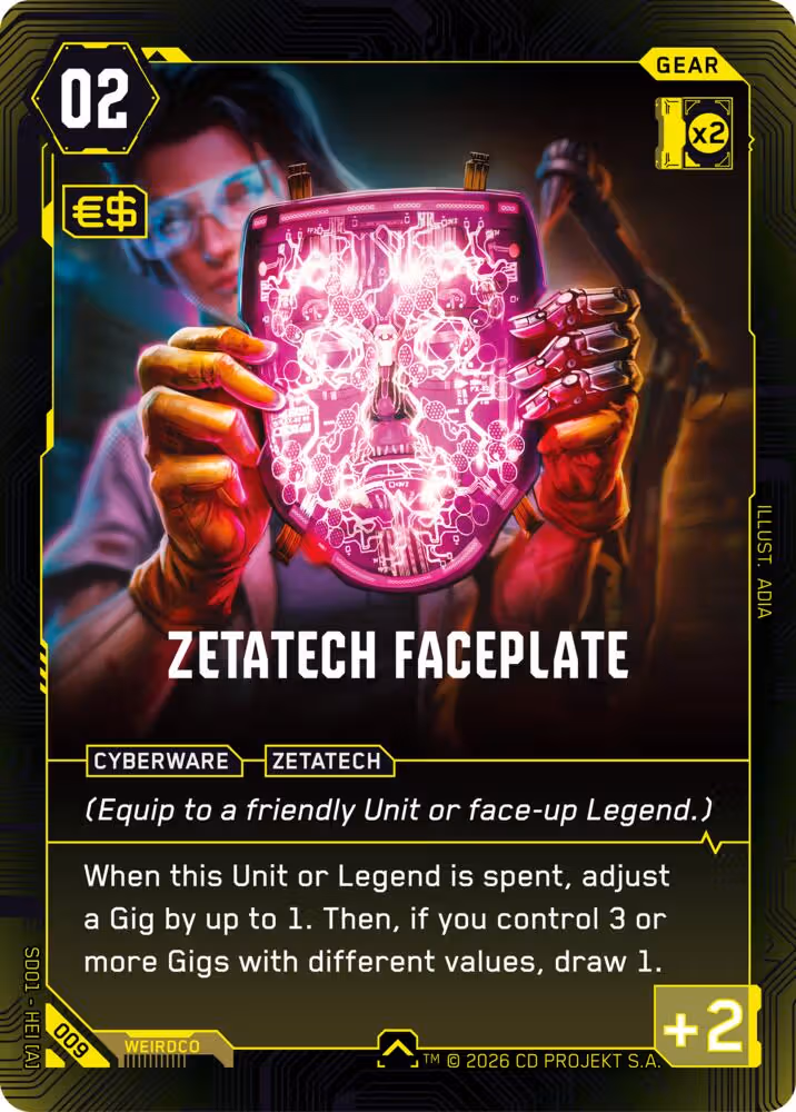 Zetatech Faceplate 009 Cyberpunk TCG card