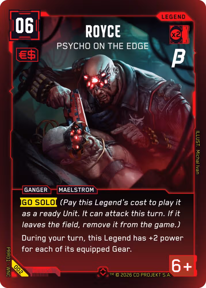 Royce - Psycho on the Edge 002 Cyberpunk TCG card