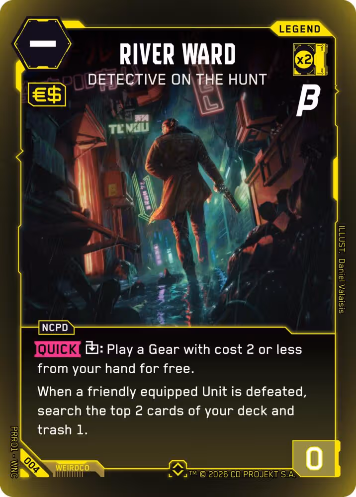 River Ward - Detective on the Hunt 004 Cyberpunk TCG card