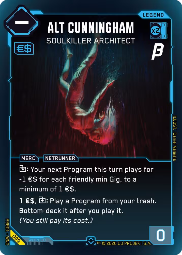 Alt Cunningham - Soulkiller Architect 009 Cyberpunk TCG card