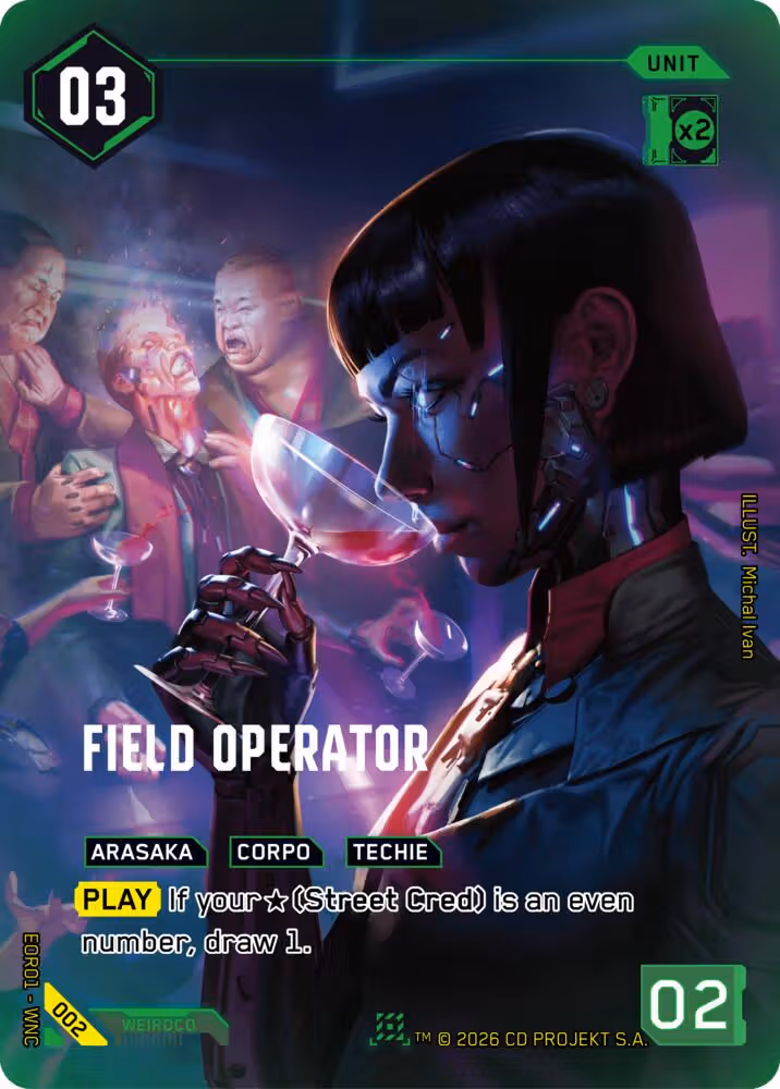Field Operator 002 Cyberpunk TCG card