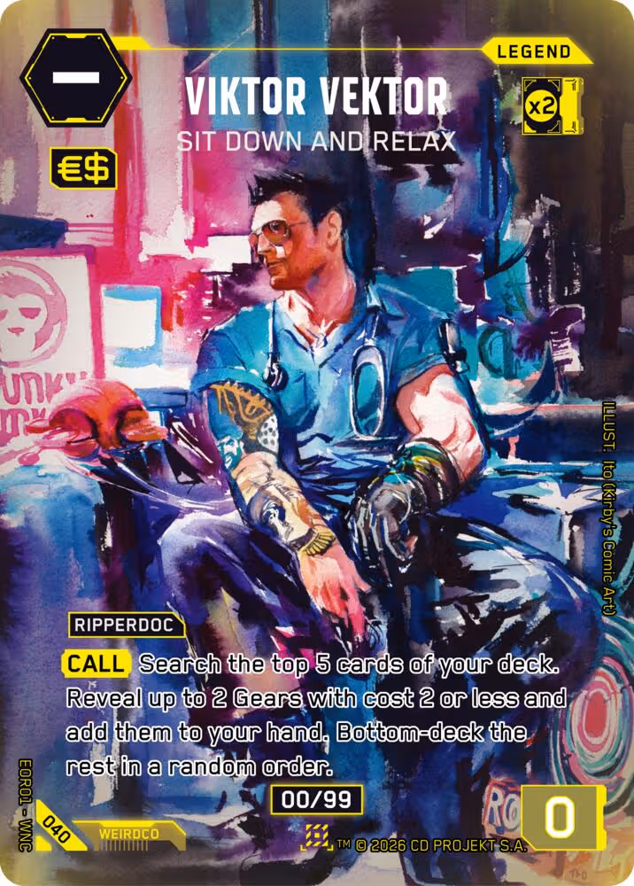 Viktor Vektor - Sit Down and Relax 040 Cyberpunk TCG card