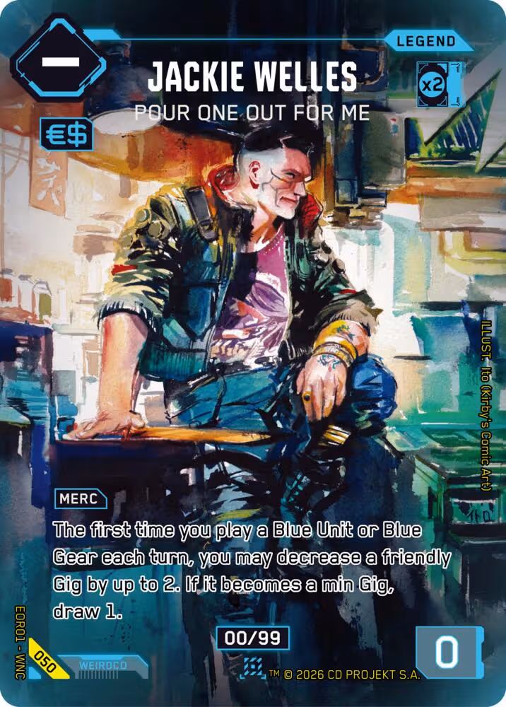 Jackie Welles - Pour One Out For Me 050 Cyberpunk TCG card