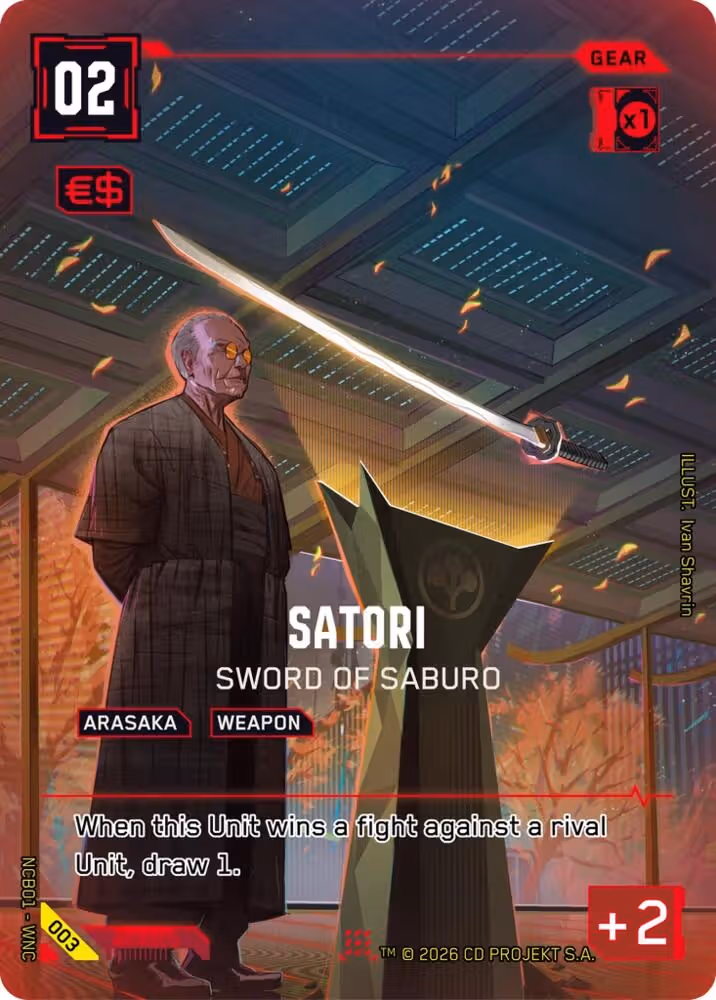 Satori - Sword of Saburo 003 Cyberpunk TCG card