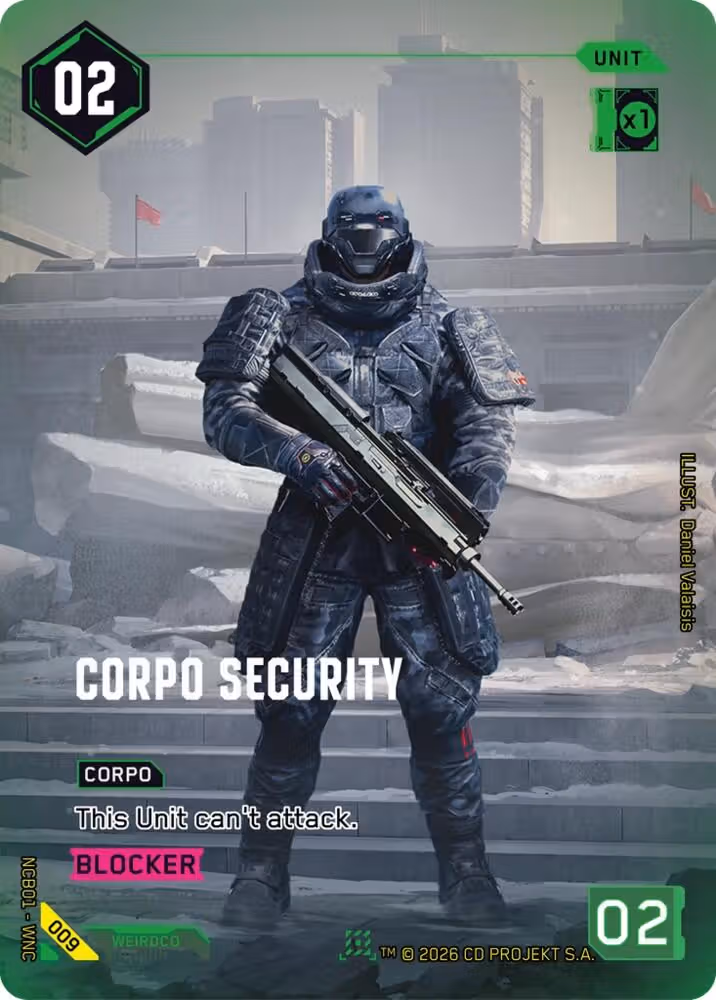 Corpo Security 009 Cyberpunk TCG card