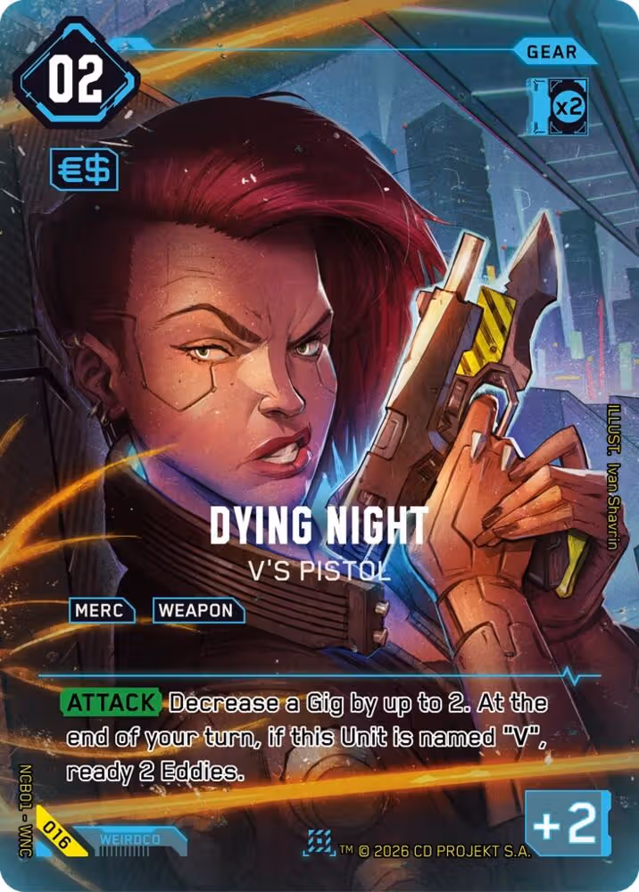 Dying Night - V's Pistol 016 Cyberpunk TCG card